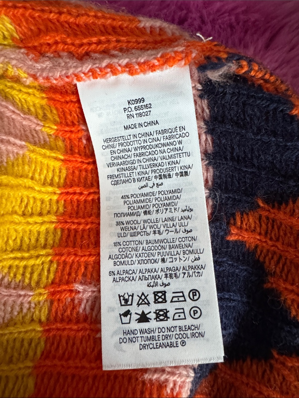 Boden Sleeveless Argyle Knit Vest in Pink, Yellow & Navy - Picture 5 of 5